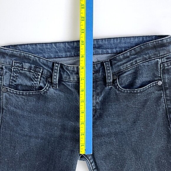 BCBGMaxazria Women's Jeans Low Rise Straight Leg Dark Wash size 28 length 30" - Picture 5 of 8